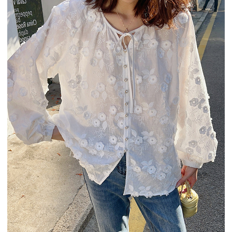 Women 3D Floral Embroidery Tie - Vintage Necklace のレビューと価格