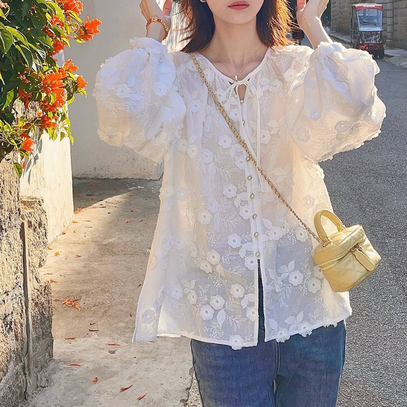 Women 3D Floral Embroidery Tie - Vintage Necklace のレビューと価格