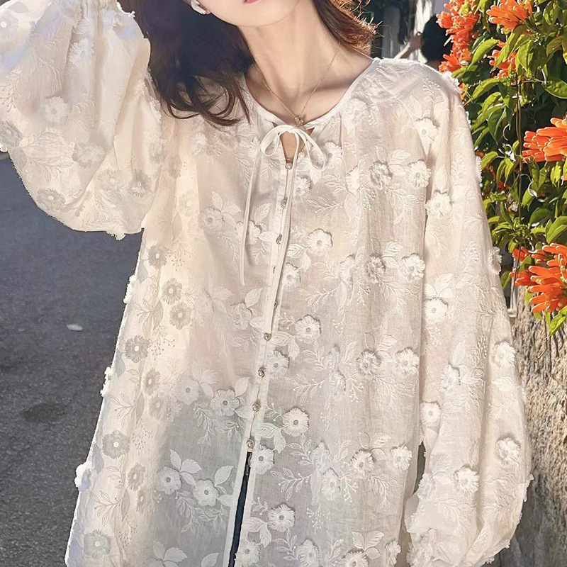 Women 3D Floral Embroidery Tie - Vintage Necklace のレビューと価格