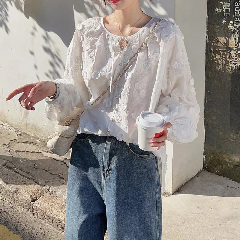Women 3D Floral Embroidery Tie - Vintage Necklace のレビューと価格