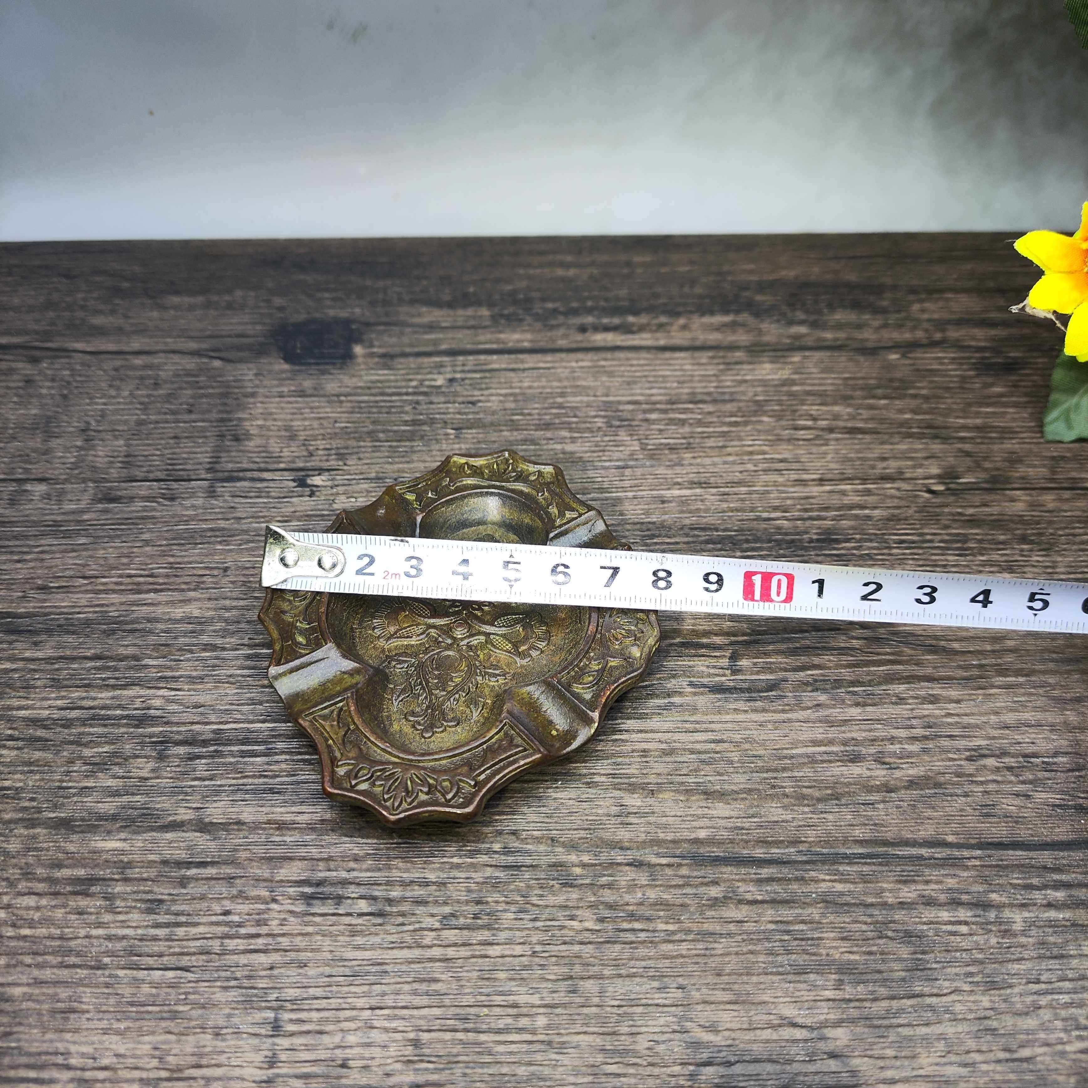 Vintage Brass Flower Rich Patt - Vintage Collectible Ashtrays のレビューと価格