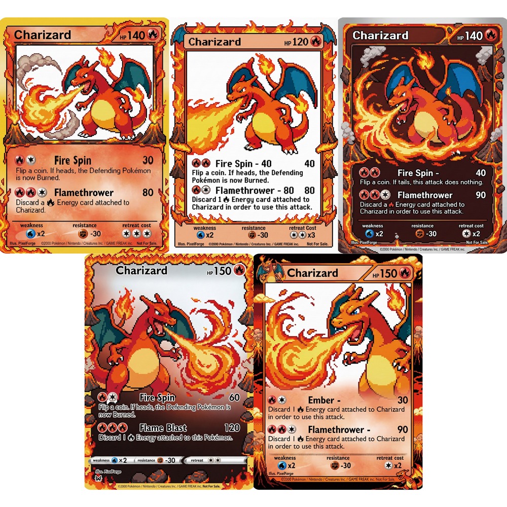 5Pcs Pokemon Cards Charizard G - Vintage Toys Collection のレビューと価格
