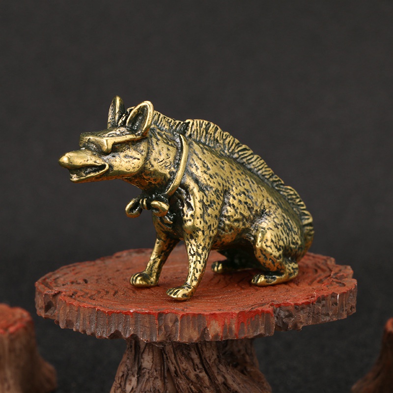 Brass Hyaenidae with Eyes Stat - Vintage Collectible Accessories のレビューと価格