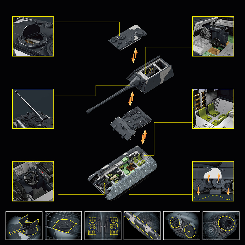 1836pcs MOC adult E-100 Tank D - Vintage Toys Collection のレビューと価格