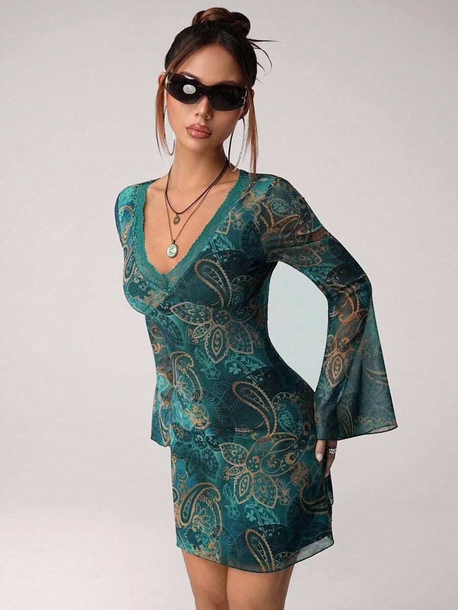 Boho Vintage Paisley Print Pur - Vintage Necklace のレビューと価格