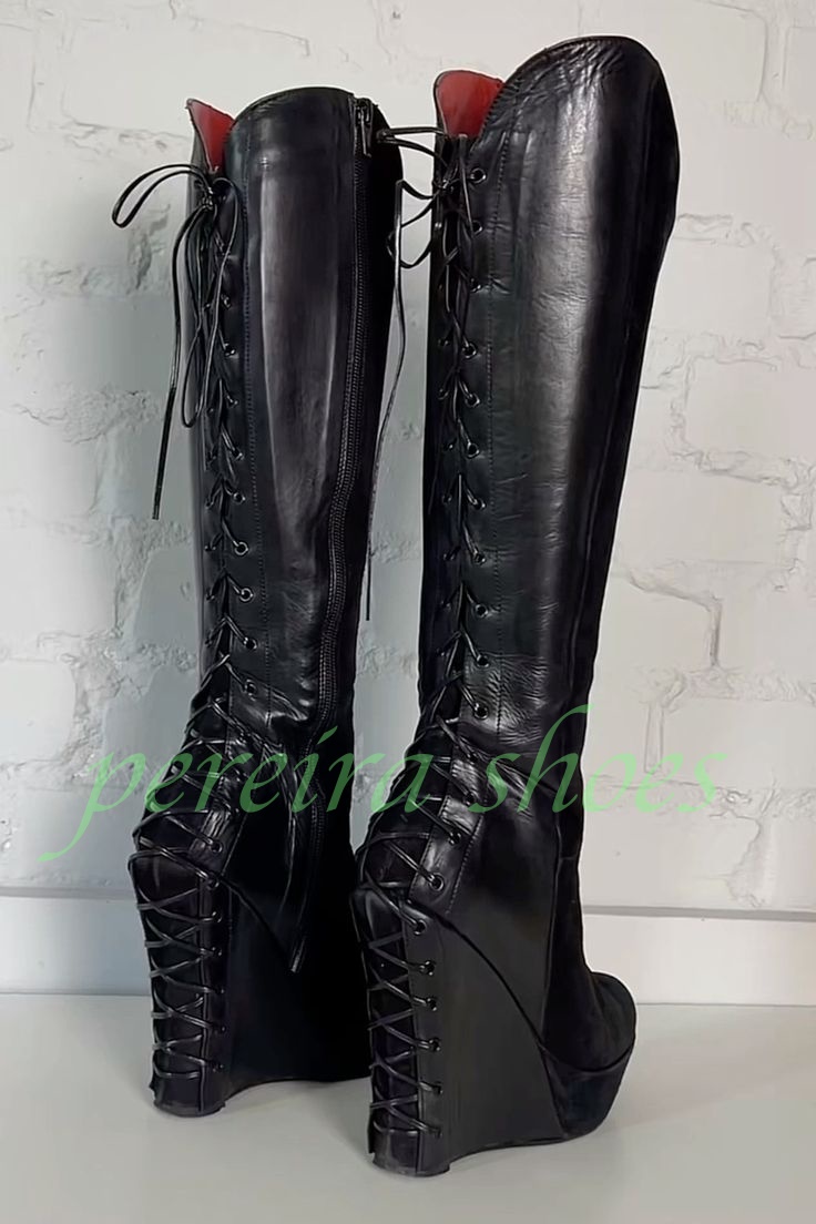 Lady Black Platform Wedges Hee - Vintage Zipper のレビューと価格