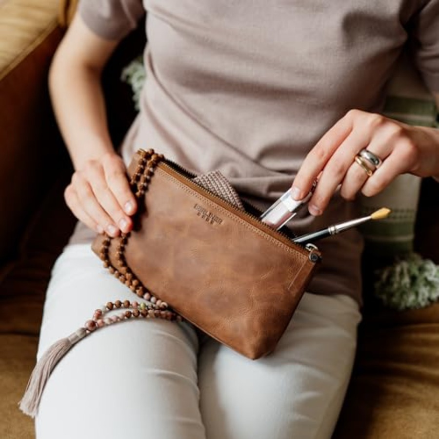 Vintage Genuine Leather Makeup - Vintage Zipper のレビューと価格
