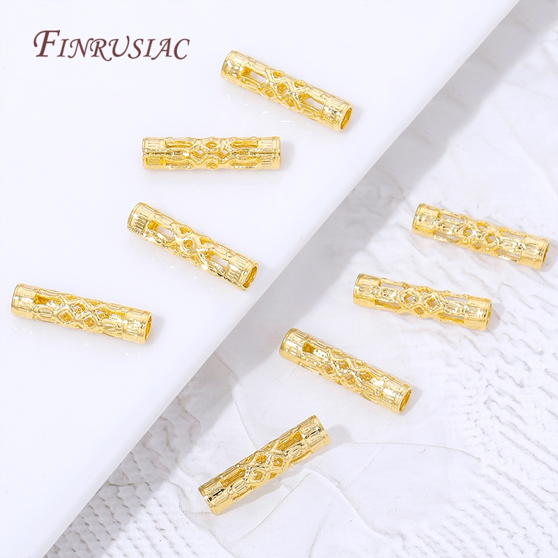 18K Gold Plated Long Tube Spac - Vintage Necklace のレビューと価格