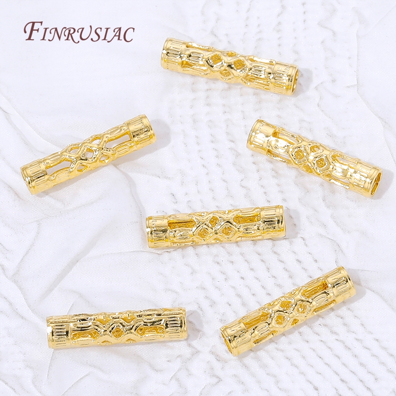 18K Gold Plated Long Tube Spac - Vintage Necklace のレビューと価格